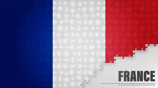 法国拼图旗背景 影响的因素 你想利用它 — 图库矢量图片