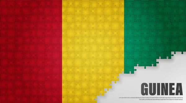 Guinea Puzzle Flagge Hintergrund Element Der Wirkung Für Den Gebrauch — Stockvektor