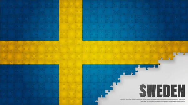 Suède Fond Drapeau Puzzle Élément Impact Pour Utilisation Que Vous — Image vectorielle