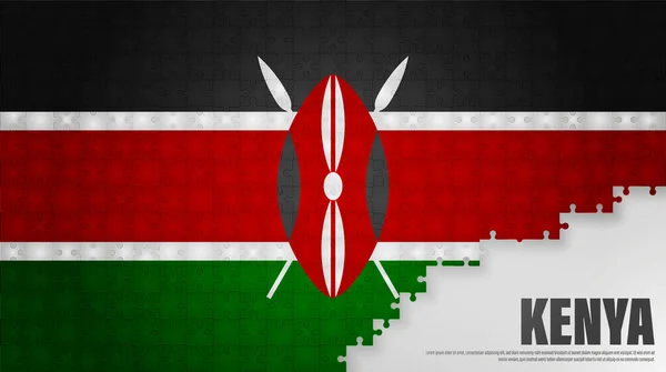 Kenya Fond Drapeau Puzzle Élément Impact Pour Utilisation Que Vous — Image vectorielle
