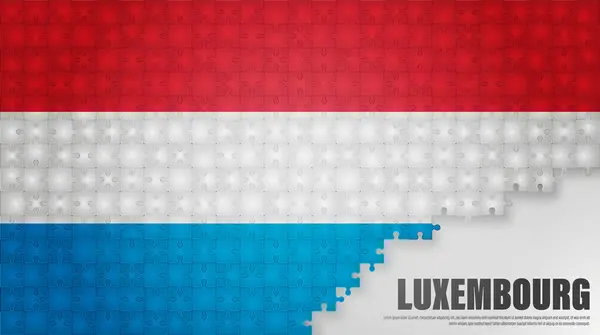Fundo Bandeira Puzzle Luxemburgo Elemento Impacto Para Uso Que Você — Vetor de Stock