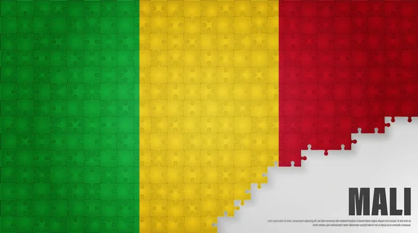 Mali Puzzle Flagge Hintergrund Element Der Wirkung Für Den Gebrauch — Stockvektor