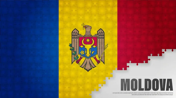 Μολδαβία Παζλ Φόντο Σημαία Στοιχείο Του Αντίκτυπου Για Χρήση Που — Διανυσματικό Αρχείο