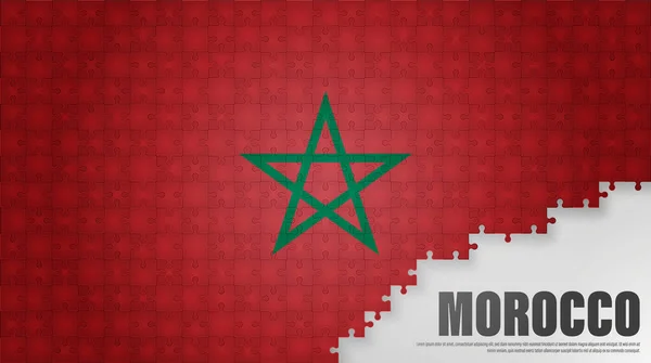 Marokko Puzzle Flagge Hintergrund Element Der Wirkung Für Den Gebrauch — Stockvektor
