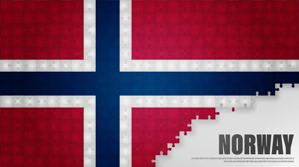 Noruega Fondo Bandera Del Rompecabezas Elemento Impacto Para Uso Que — Vector de stock