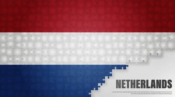 Paesi Bassi Jigsaw Bandiera Sfondo Elemento Impatto Uso Che Vuoi — Vettoriale Stock