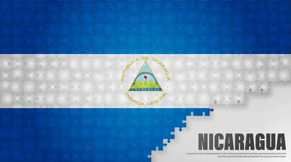 Nikaragua Jigsaw Vlajky Pozadí Prvek Dopadu Pro Použití Které Něj — Stockový vektor
