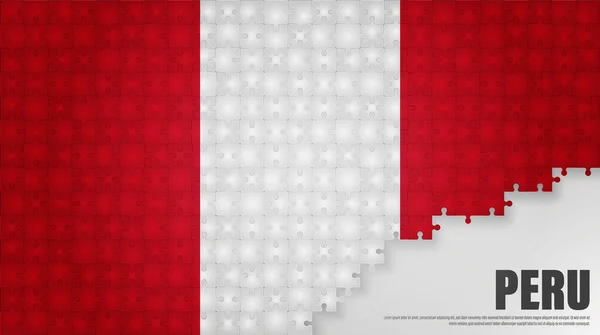 Peru Jigsaw Bandeira Fundo Elemento Impacto Para Uso Que Você — Vetor de Stock