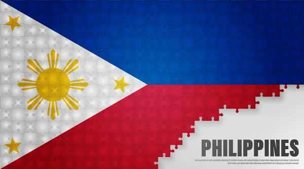 Filippine Jigsaw Bandiera Sfondo Elemento Impatto Uso Che Vuoi Fare — Vettoriale Stock