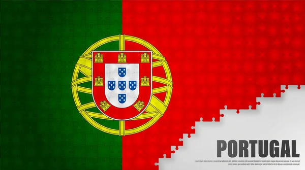 ポルトガルのジグソーフラッグの背景 あなたがそれを作りたい使用のための影響の要素 — ストックベクタ