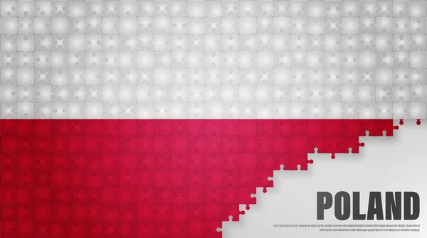 Polonia Sfondo Bandiera Puzzle Elemento Impatto Uso Che Vuoi Fare — Vettoriale Stock