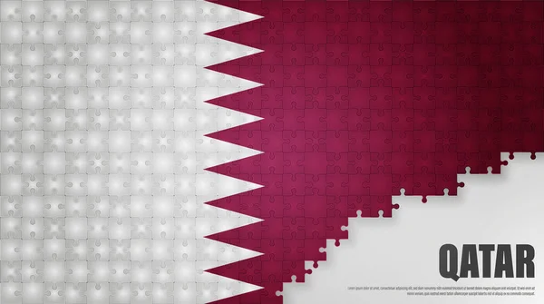 Qatar Jigsaw Bandiera Sfondo Elemento Impatto Uso Che Vuoi Fare — Vettoriale Stock