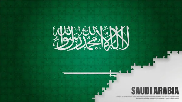 Saudiarabia Jigsaw Fundo Bandeira Elemento Impacto Para Uso Que Você — Vetor de Stock