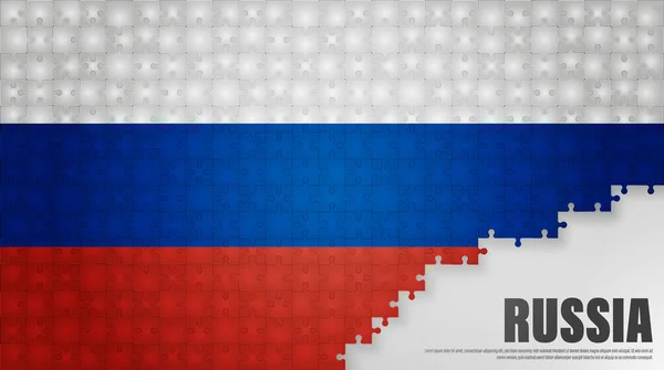 Rusko Jigsaw Vlajka Pozadí Prvek Dopadu Pro Použití Které Něj — Stockový vektor