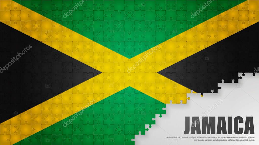 Jamaica jigsaw flag background. Element of impact for the use you want to make of it.