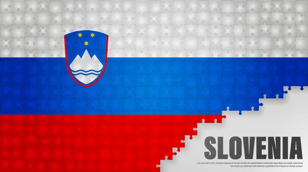 スロベニアジグソーフラッグの背景 あなたがそれを作りたい使用のための影響の要素 — ストックベクタ