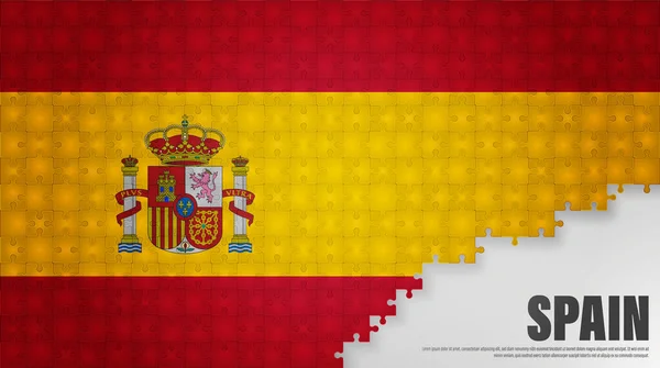 Espanha Jigsaw Fundo Bandeira Elemento Impacto Para Uso Que Você — Vetor de Stock