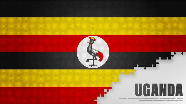 Uganda Puzzle Flagge Hintergrund Element Der Wirkung Für Den Gebrauch — Stockvektor