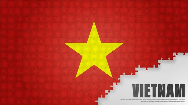 Vietname Jigsaw Bandeira Fundo Elemento Impacto Para Uso Que Você — Vetor de Stock