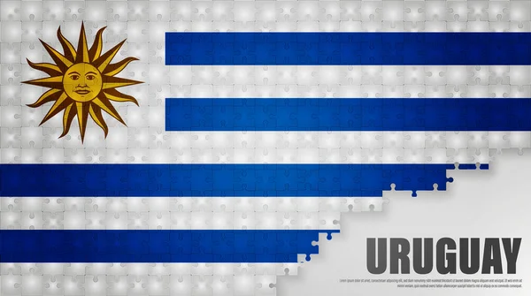 Uruguay Puzzle Flagge Hintergrund Element Der Wirkung Für Den Gebrauch — Stockvektor