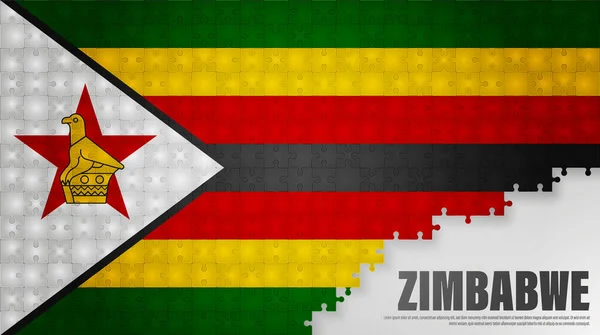 Zimbabwe Fond Drapeau Puzzle Élément Impact Pour Utilisation Que Vous — Image vectorielle