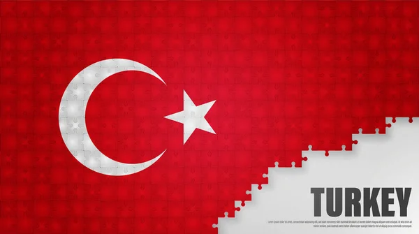 Tyrkiet Puslespil Flag Baggrund Element Indvirkning Den Brug Ønsker Gøre – Stock-vektor