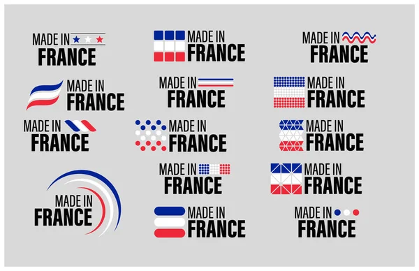 Made France Grafikai Címke Készlet Ütközési Elem Használni Kívánt Használni — Stock Vector
