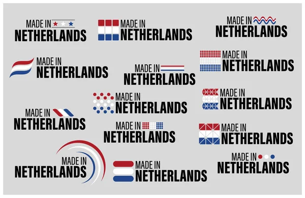 オランダのグラフィックとラベルセットで作られています あなたがそれを作りたい使用のための影響の要素 — ストックベクタ