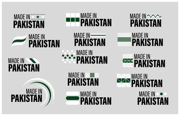 Pakistan Grafik Etiket Setinde Yapılmış Etki Elementi Yapmak Istediğiniz Kullanım — Stok Vektör