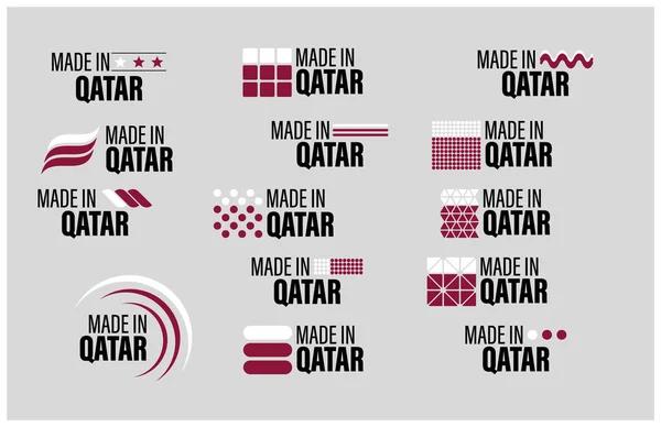 Katar Grafik Etiket Setinde Yapılmış Etki Elementi Yapmak Istediğiniz Kullanım — Stok Vektör