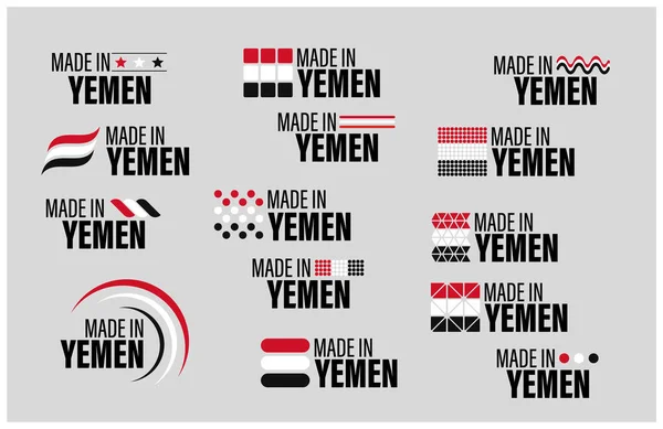Yemen Grafik Etiket Setinde Yapılmış Etki Elementi Yapmak Istediğiniz Kullanım — Stok Vektör