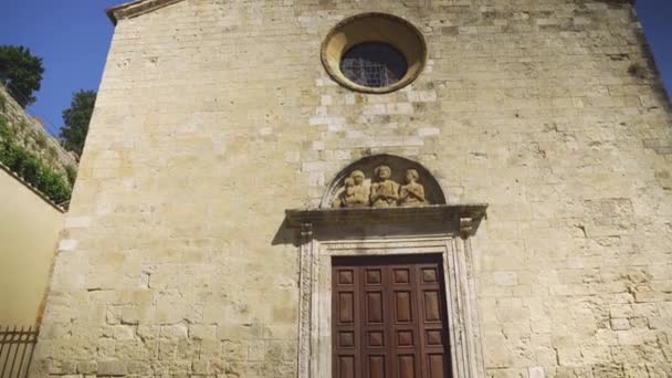Blick Auf Die Collegiata Della Santissima Trinit Wunderschöne Mittelalterliche Kirche — Stockvideo