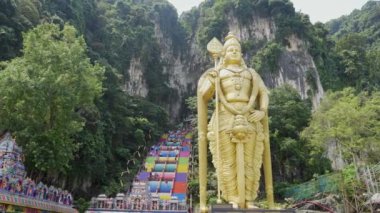 Batu Mağara Tapınağı 'nın muhteşem manzarası, Kuala Lumpur, Malezya