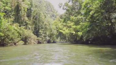 Yağmur ormanlarının ortasındaki nehrin inanılmaz manzarası.. 