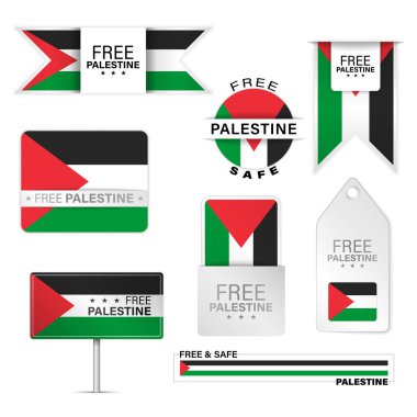Filistin bayrağı renklerinde vatansever bir geçmişi var. Her kullanım için mükemmel element.