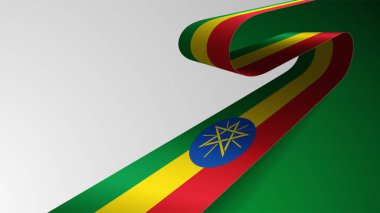 Etiyopya bayrağı taşıyan gerçekçi bir kurdele. Kullanmak istediğiniz etki için bir unsur.