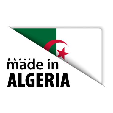 Made in Algeria graphic and label. Element of impact for the use you want to make of it.