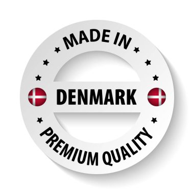 Made in Denmark graphic and label. Element of impact for the use you want to make of it.