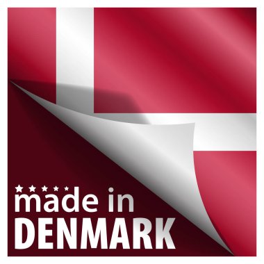 Made in Denmark graphic and label. Element of impact for the use you want to make of it.