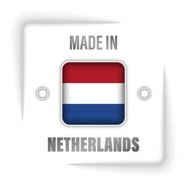 Made in Netherlands graphic and label. Element of impact for the use you want to make of it.