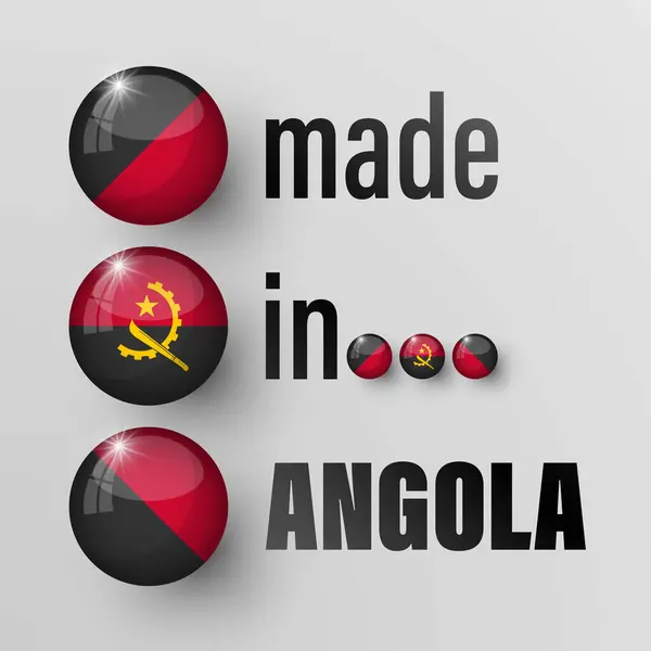 stock vector Made in Angola graphic and label. Element of impact for the use you want to make of it.