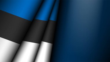 Estonya grafik ve etiketinin katlanmış bayrağı. Etki elementi yapmak istediğiniz kullanım için.