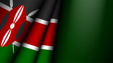 Kenya grafik ve etiketinin katlanmış bayrağı. Etki elementi yapmak istediğiniz kullanım için.