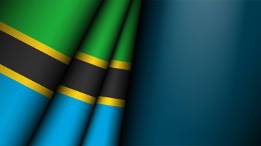 Katlanmış Tanzanya bayrağı grafik ve etiketi. Etki elementi yapmak istediğiniz kullanım için.