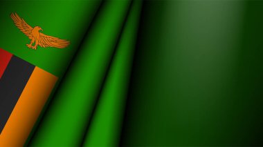 Zambiya grafik ve etiketinin katlanmış bayrağı. Etki elementi yapmak istediğiniz kullanım için.