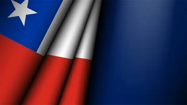 Şili grafik ve etiketinin katlanmış bayrağı. Etki elementi yapmak istediğiniz kullanım için.