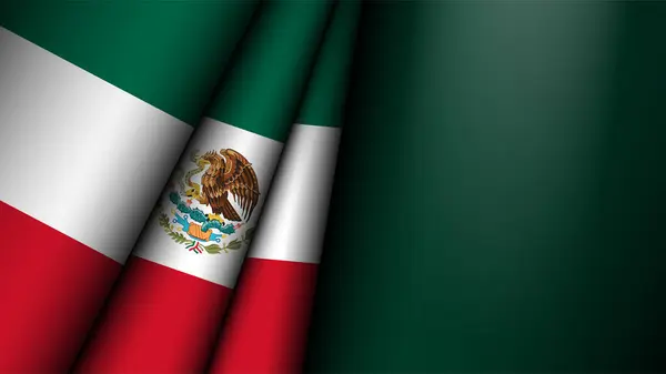 Meksika grafik ve etiketinin katlanmış bayrağı. Etki elementi yapmak istediğiniz kullanım için.