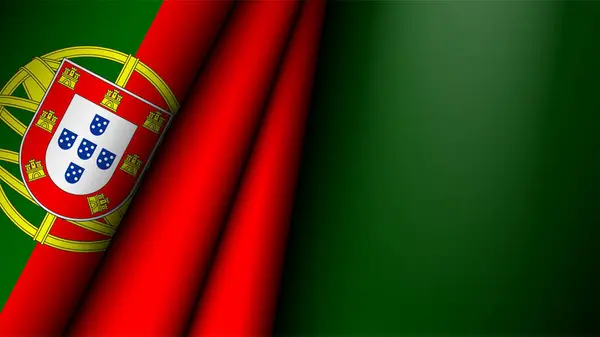 Portekiz grafik ve etiketinin katlanmış bayrağı. Etki elementi yapmak istediğiniz kullanım için.