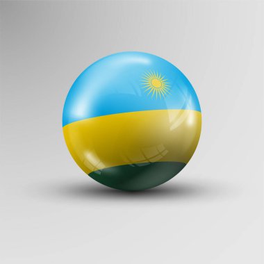 3d sphere background with flag of Rwanda clipart