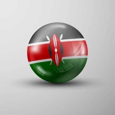 Kenya bayrağıyla 3d küre arkaplanı